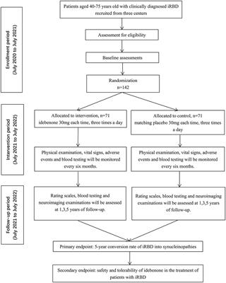 Efficacy of idebenone in the Treatment of iRBD into Synucleinopathies (EITRS): rationale, design, and methodology of a randomized, double-blind, multi-center clinical study